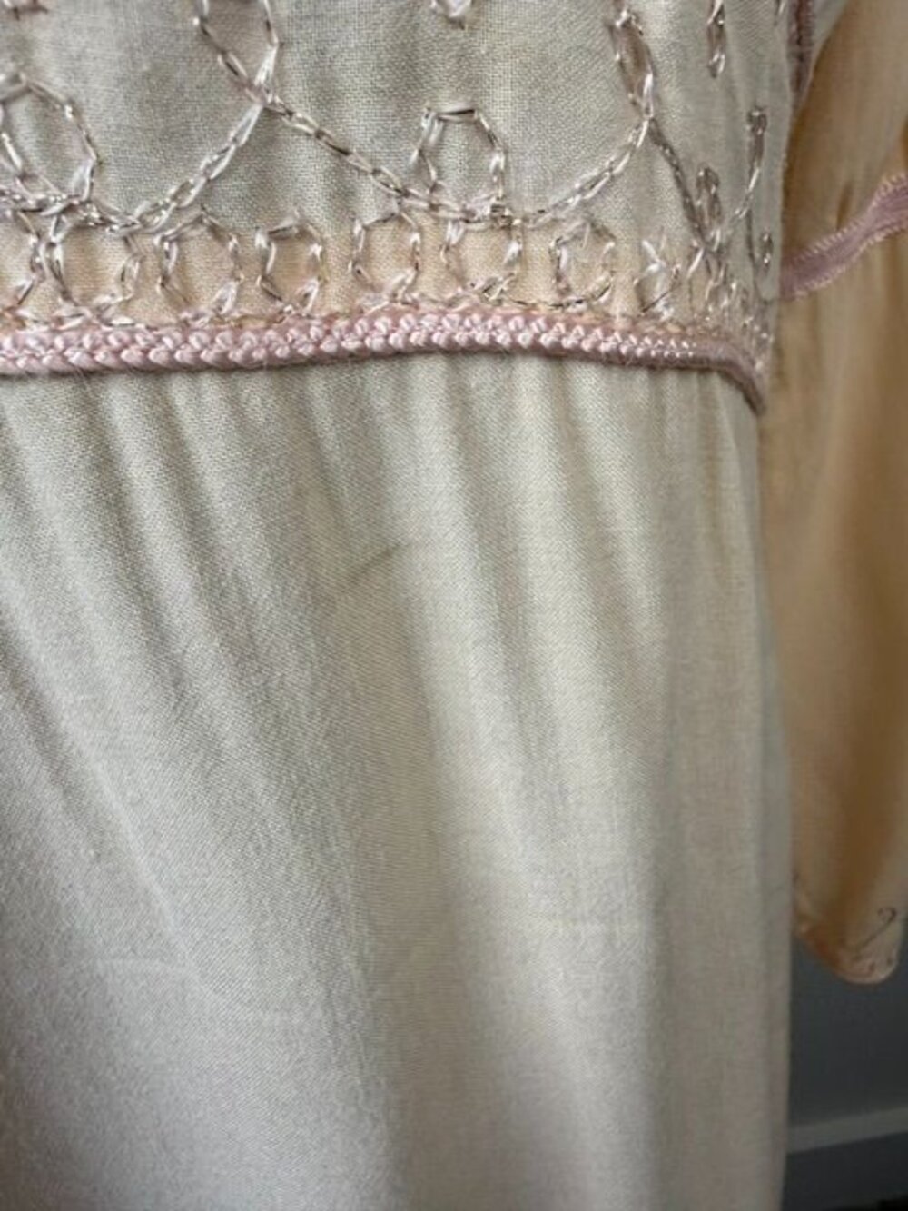 Vanesska for Calypso Christiane Celle Peach Embroidered Boho Tunic Dress Size S - Picture 5 of 10
